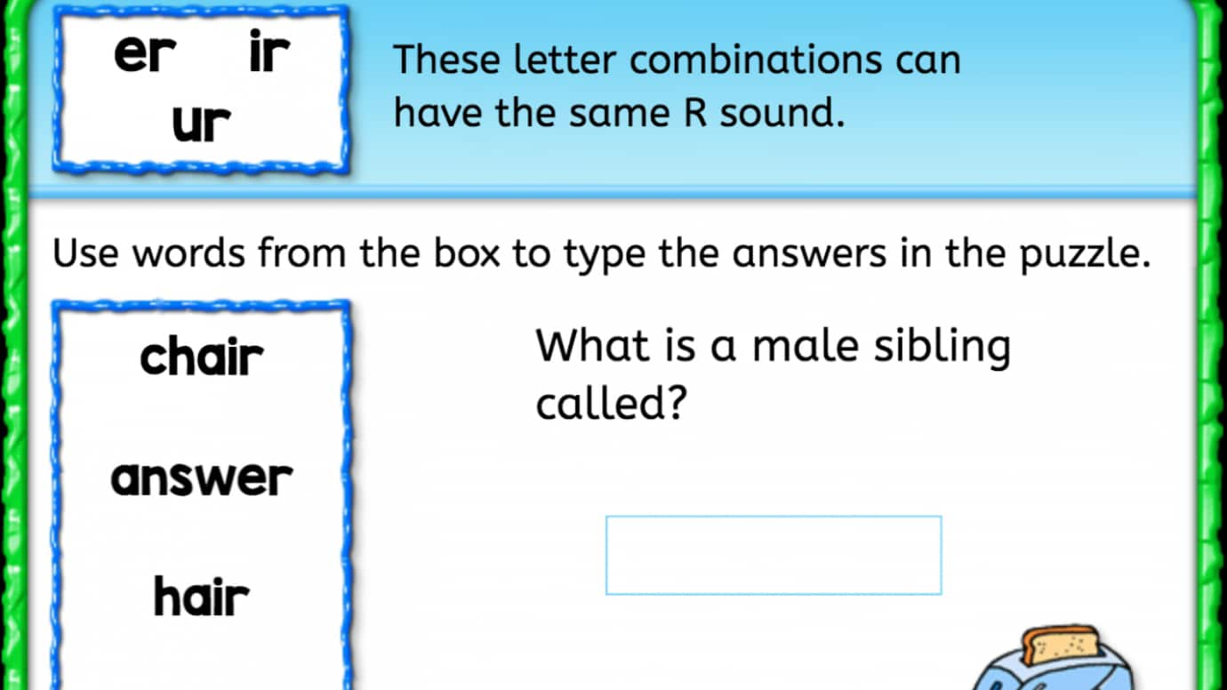 Word Bank: 'r' sounds
