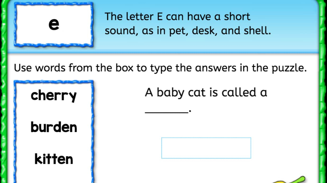 Word Bank: Short 'e'