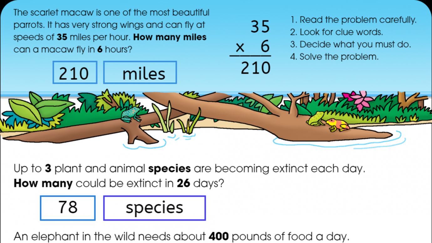 Word Problems: Multiplication by One Digit