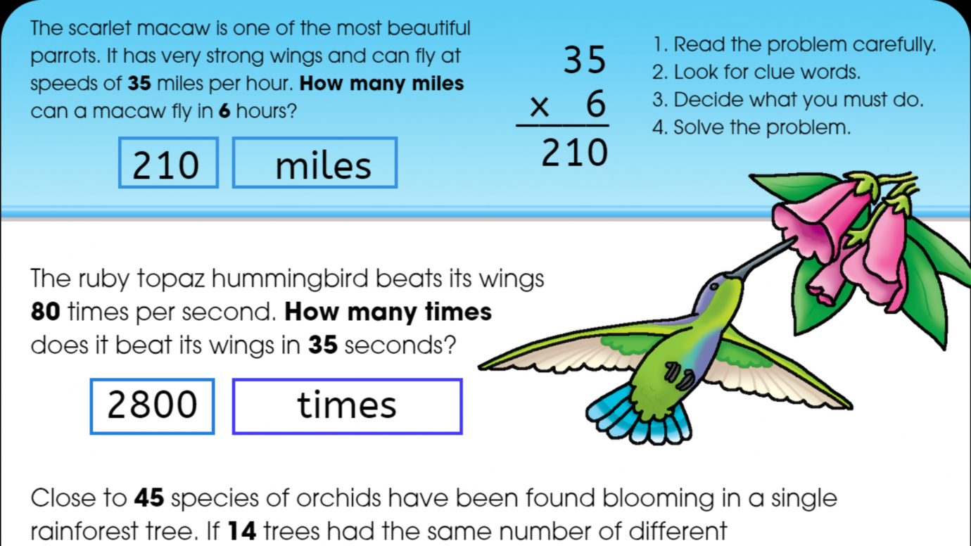 Word Problems: Multiplication by Two Digits