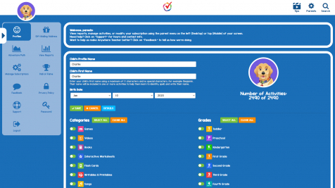 Profile Filter Options for Parents Watch & Learn
